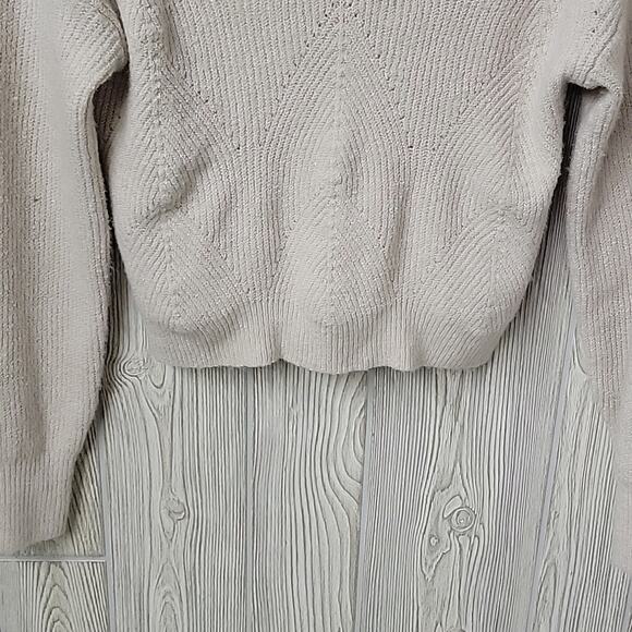 Pink Rose V Neck Open Back Detail Soft Knit Sweater Womens Size XS NWT - Picture 3 of 13